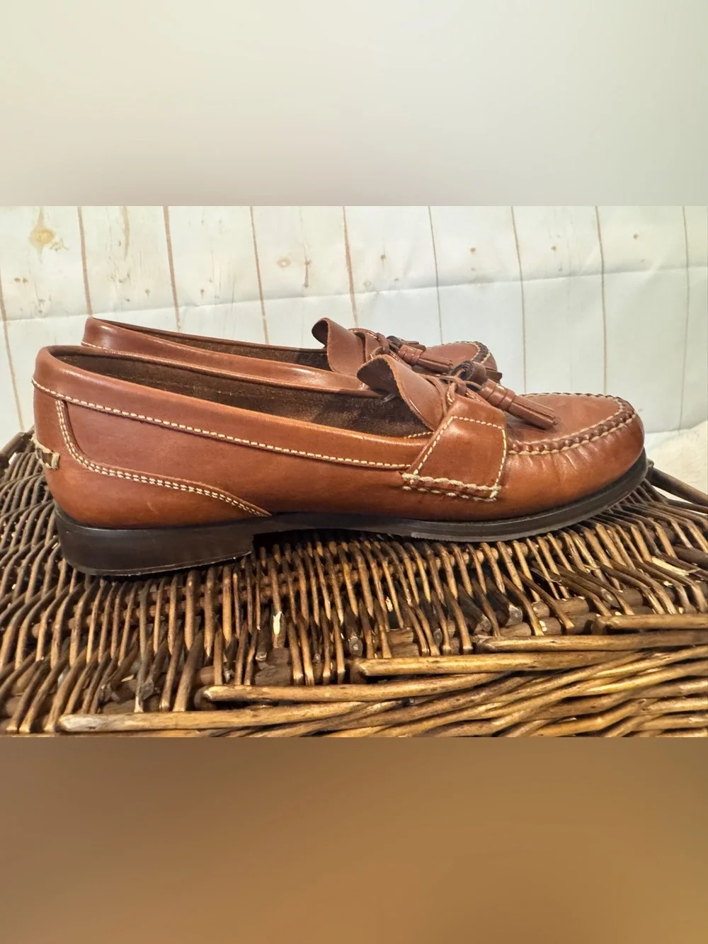 R. Bryant LTD Men’s Leather Loafers Shoes Luxury Boutique VA Tan Camel 8.5 M
